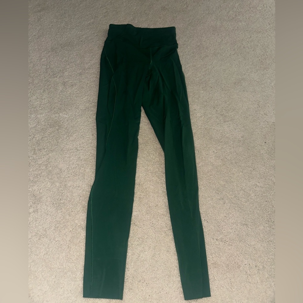 Lululemon base pace high rise running tight 28 * brushed nulux - everglade green
